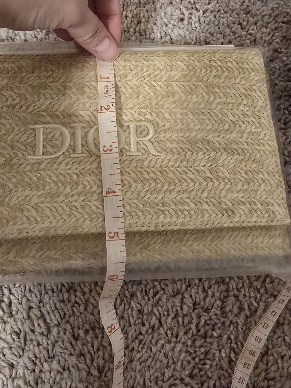 Brand New Gwp Christian Dior Natural Straw/Rattan Clutch/sling- Beige